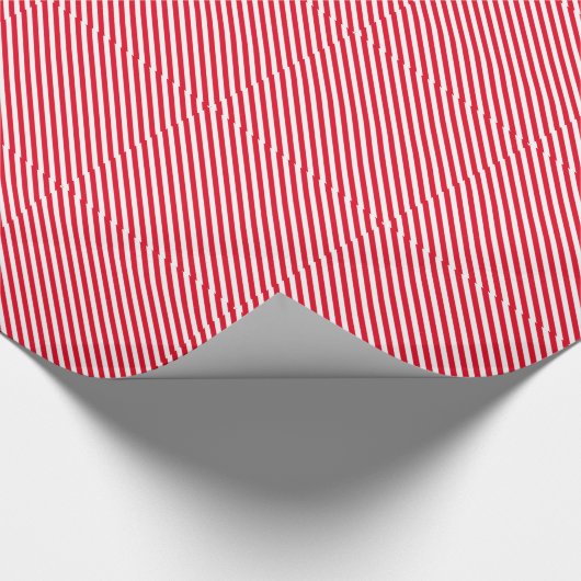 Papier Cadeau Bandes rouges/blanches (Coin)