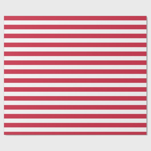 Papier Cadeau Bandes rouges et blanches (Plat)