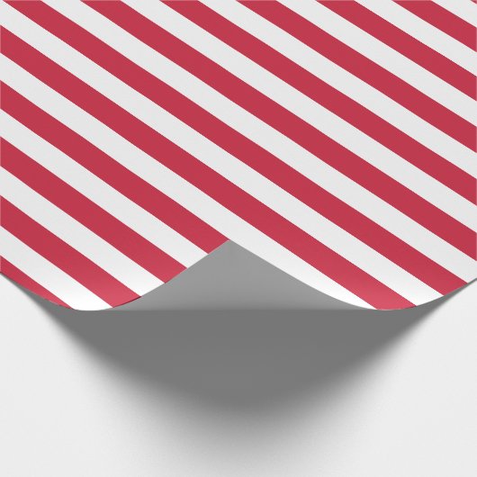 Papier Cadeau Bandes rouges et blanches (Coin)
