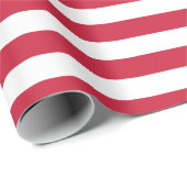 Papier Cadeau Bandes rouges et blanches (Coin rond)