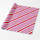 Papier Cadeau Bandes rouges et blanches (Déroulé)