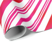 Papier Cadeau Bandes rouges et blanches (Coin rond)