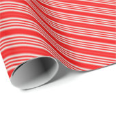 Papier Cadeau Bandes rouges et blanches (Coin rond)