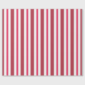 Papier Cadeau Bandes rouges et blanches classiques (Plat)