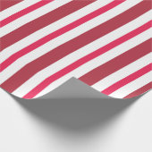 Papier Cadeau Bandes rouges et blanches classiques (Coin)