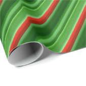 Papier Cadeau Bandes rouges et vertes (Coin rond)