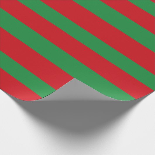 Papier Cadeau Bandes rouges et vertes (Coin)