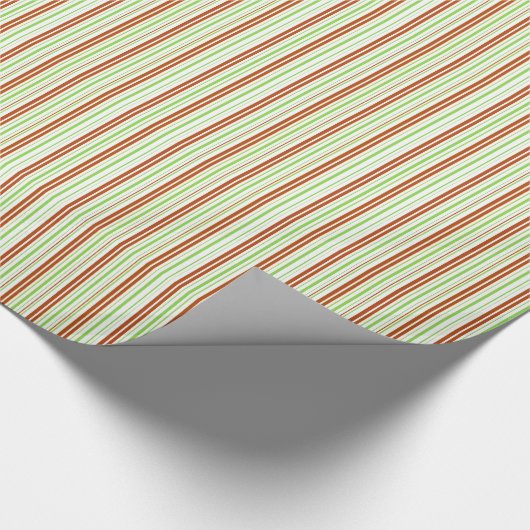 Papier Cadeau Bandes rouges et vertes (Coin)