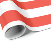 Papier Cadeau Bandes rouges horizontales (Coin rond)