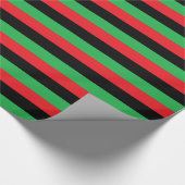 Papier Cadeau Bandes rouges, noires et vertes (Coin)