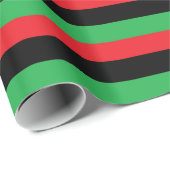 Papier Cadeau Bandes rouges, noires et vertes (Coin rond)