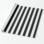 Papier Cadeau Bandes solides noires et blanches<br><div class="desc">Un papier d'emballage avec un motif moderne à rayures blanches et noires.</div>