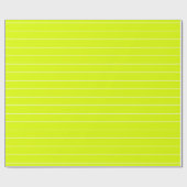 Papier Cadeau Bandes vert et blanc de néon chartreuse moderne (Plat)