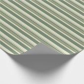 Papier Cadeau Bandes vert olive (Coin)