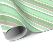 Papier Cadeau Bandes vert pâle (Coin rond)