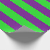 Papier Cadeau Bandes vertes et violettes (Coin)