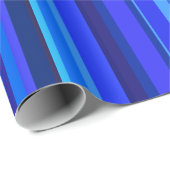 Papier Cadeau Bandes verticales bleues (Coin rond)