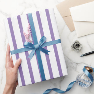 Papier Cadeau Bandes verticales minces Lavande striée