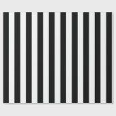 Papier Cadeau Bandes verticales noires (Plat)