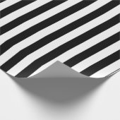 Papier Cadeau Bandes verticales noires et blanches classiques (Coin)