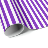 Papier Cadeau Bandes violettes et blanches (Coin rond)