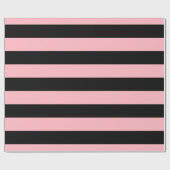 Papier Cadeau Bandes XL en noir rose Motif V (Plat)