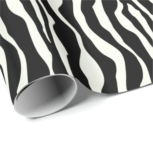 Papier Cadeau Bandes zébrées - Noir et Blanc (Coin rond)