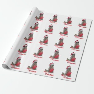 Papier Cadeau Bandit Raton Santa Joyeux Noël