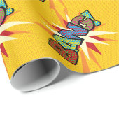 Papier Cadeau BANG Bande dessinée rétro Fun Pop Art (Coin rond)