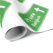 Papier Cadeau Bangkok A ⚠ Voyage Autoroutier Thaïlandais ⚠ (Coin rond)