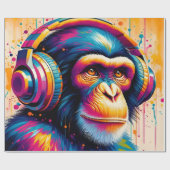 Papier Cadeau Banksy DJ Monkey Gorilla Chimp (Plat)