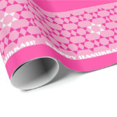 Papier Cadeau Bannière étoilée juive rose (Coin rond)