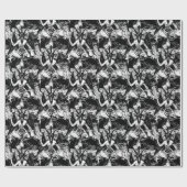 Papier Cadeau Baphomet Gothique Ravens et Chats (Plat)