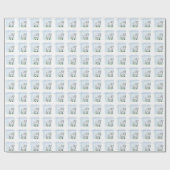 Papier Cadeau Baptême Agneau de garçon bleu, personnalisable (Plat)