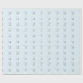 Papier Cadeau Baptême Agneau de garçon bleu, personnalisable (Plat)