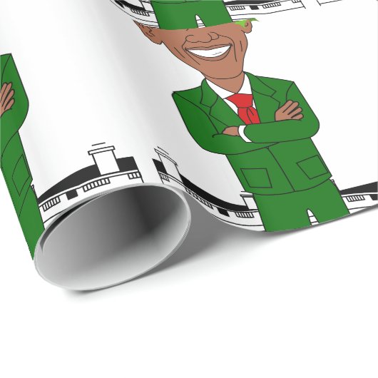 Papier Cadeau barack obama santa claus (Coin rond)