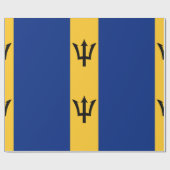 Papier Cadeau Barbados Blue Yellow or (Plat)