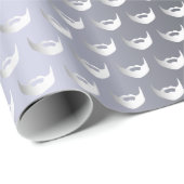 Papier Cadeau Barbe d'anniversaire de renard argent hommes gars  (Coin rond)