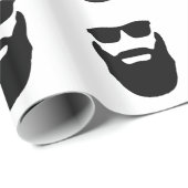 Papier Cadeau Barbe et lunettes de soleil (Coin rond)