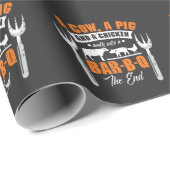 Papier Cadeau Barbecue BBBQ Summer Love Story Grill (Coin rond)