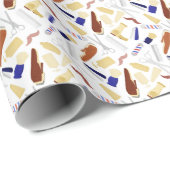 Papier Cadeau Barbershop Barber Clippers Pole Outils Cadeau (Coin rond)