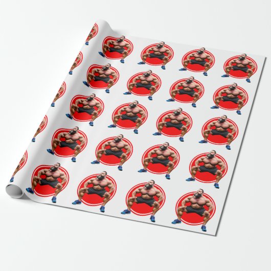 Papier Cadeau Barbu Musclé (Déroulé)
