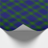 Papier Cadeau Barclay clan tartan bleu vert plaid (Coin)
