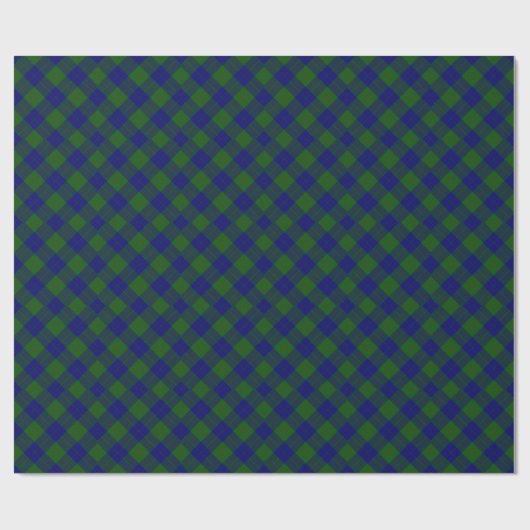 Papier Cadeau Barclay tartan bleu vert plaid (Plat)