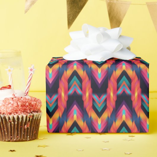 Papier Cadeau Bargello Flamboyant (Fête d'anniversaire)