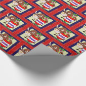 Papier Cadeau Baril Et Taureau De Rodéo Occidental (Coin)