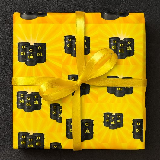 Papier Cadeau Barils de pétrole