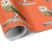 Papier Cadeau Barn Owl (Coin rond)