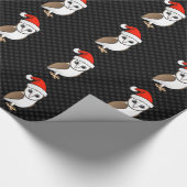 Papier Cadeau Barn Owl Père Noël (Coin)