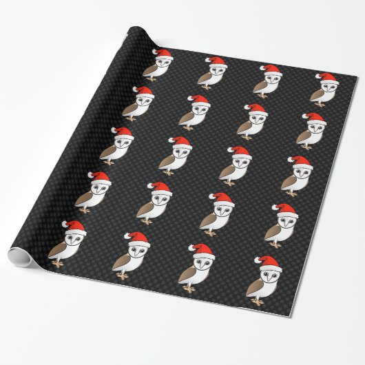 Papier Cadeau Barn Owl Père Noël (Déroulé)